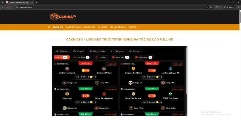 CakhiaTV - Ông hoàng của nền tảng xem bóng đá miễn phí tốt nhất